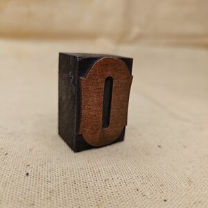 Antique Wooden Letterpress Block "O"